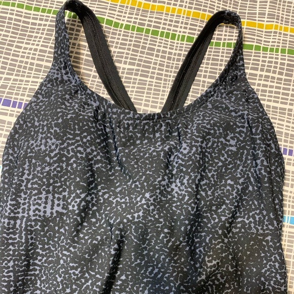 Speedo Swimsuit One Piece Womens 8-10 black gray - Picture 3 of 9